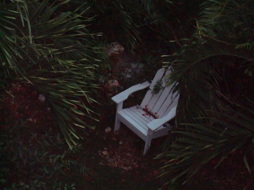 Chair in the yard (redundant, yes?)